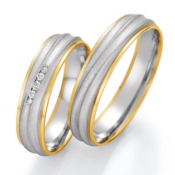 Trauringe Weiss-Gelbgold von Ruesch 66/46070-050